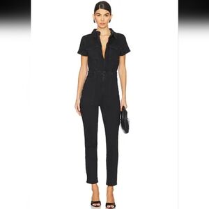 Good American Fit For Success Black Denim Jumpsuit Size 1
